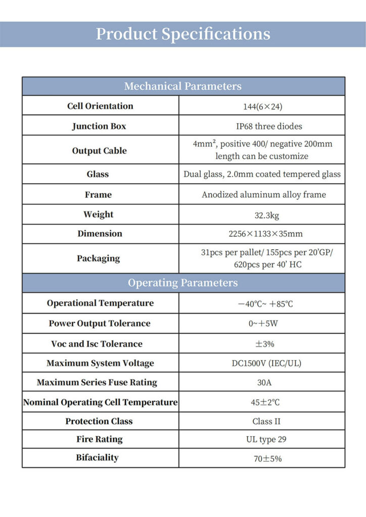 solar inverter product specifications